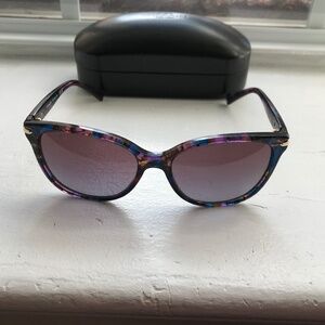 Coach Cat-Eye Sunglasses w/Logo Plate Temples- Purple